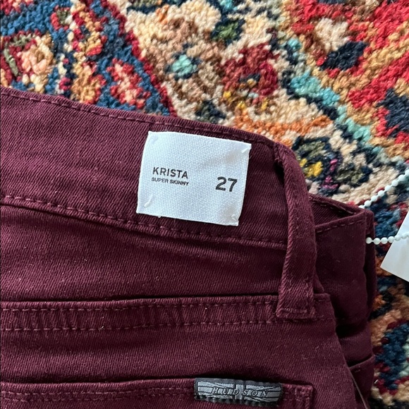 Hudson Jeans Krista Women's Dark Burgundy Skinny Jeans nwt - Picture 2 of 6